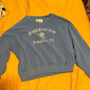 AEO Blue Semi Cropped sweatshirt. Medium. Non-smoking home.